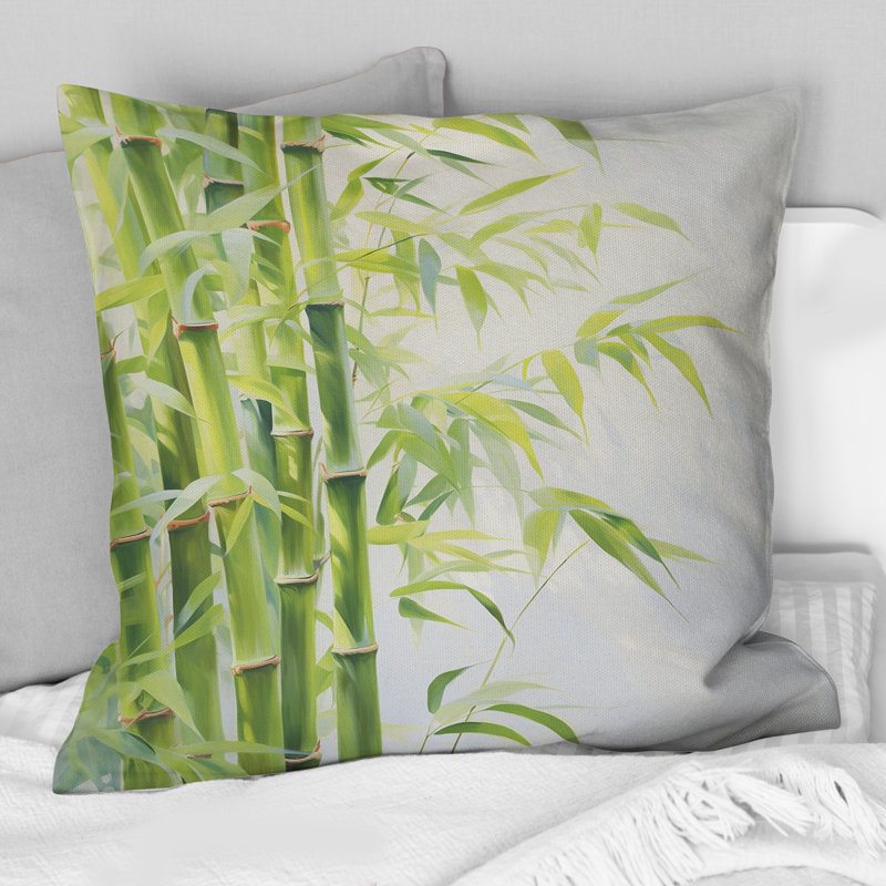 Bamboo Romantic Dream VI - Coussin décoratif imprimé en bambou