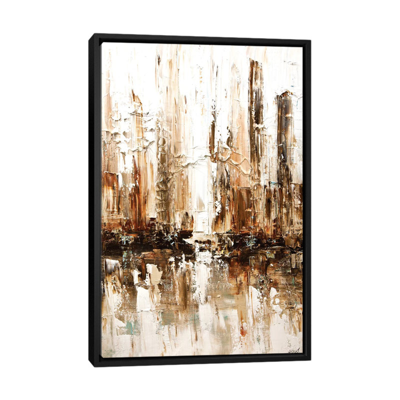 «Swiger White City I», reproduction sur toile, H 26 po x l 18 po x P 1,5 po, Toile encadrée noire, Pas de tapis