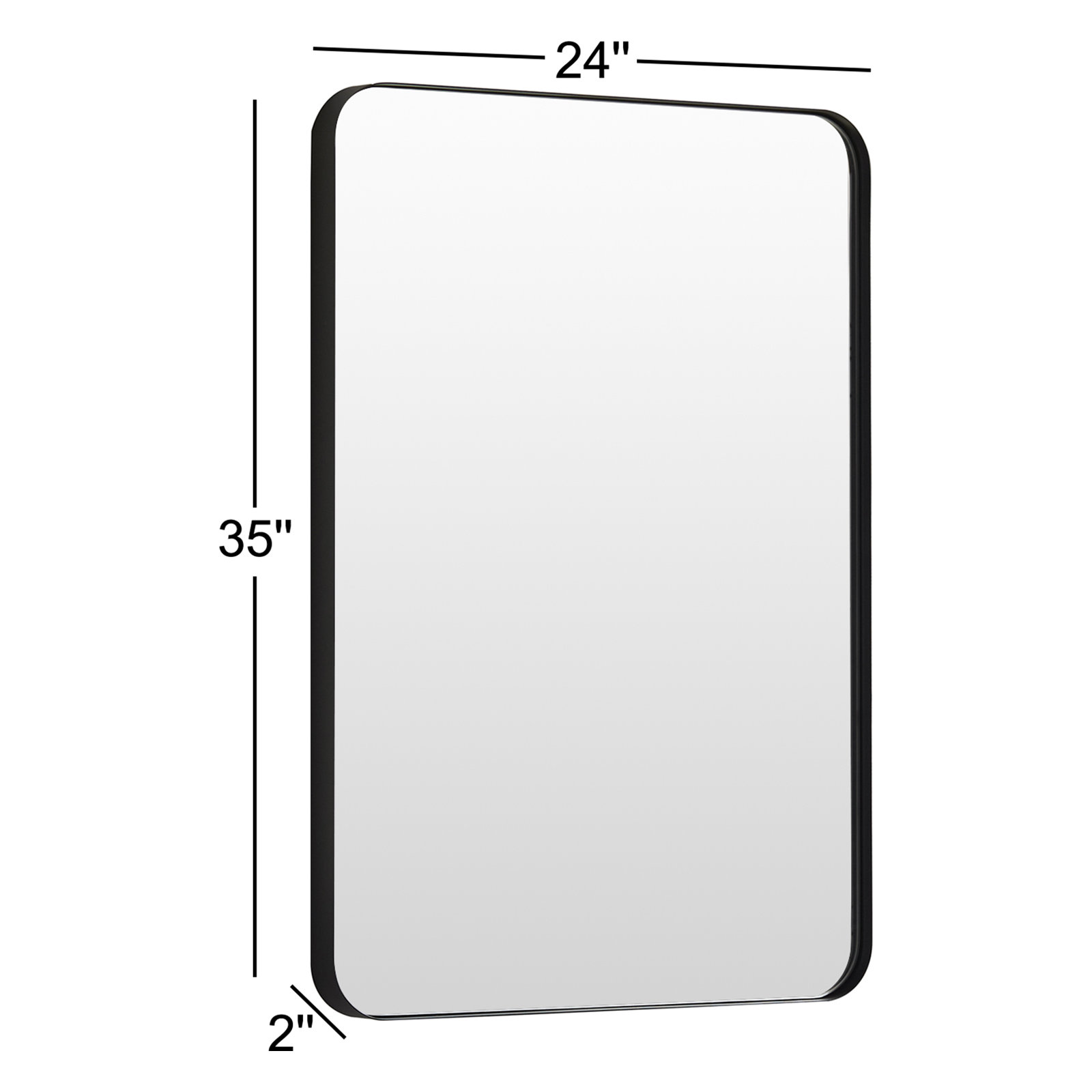 Bassevelde Mirror, 35" x 24", Black
