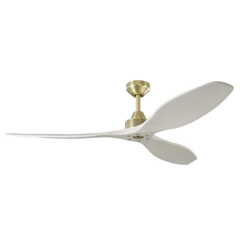Hexanova Smart Ceiling Fan, Brushed Brass with White Blades, 60"