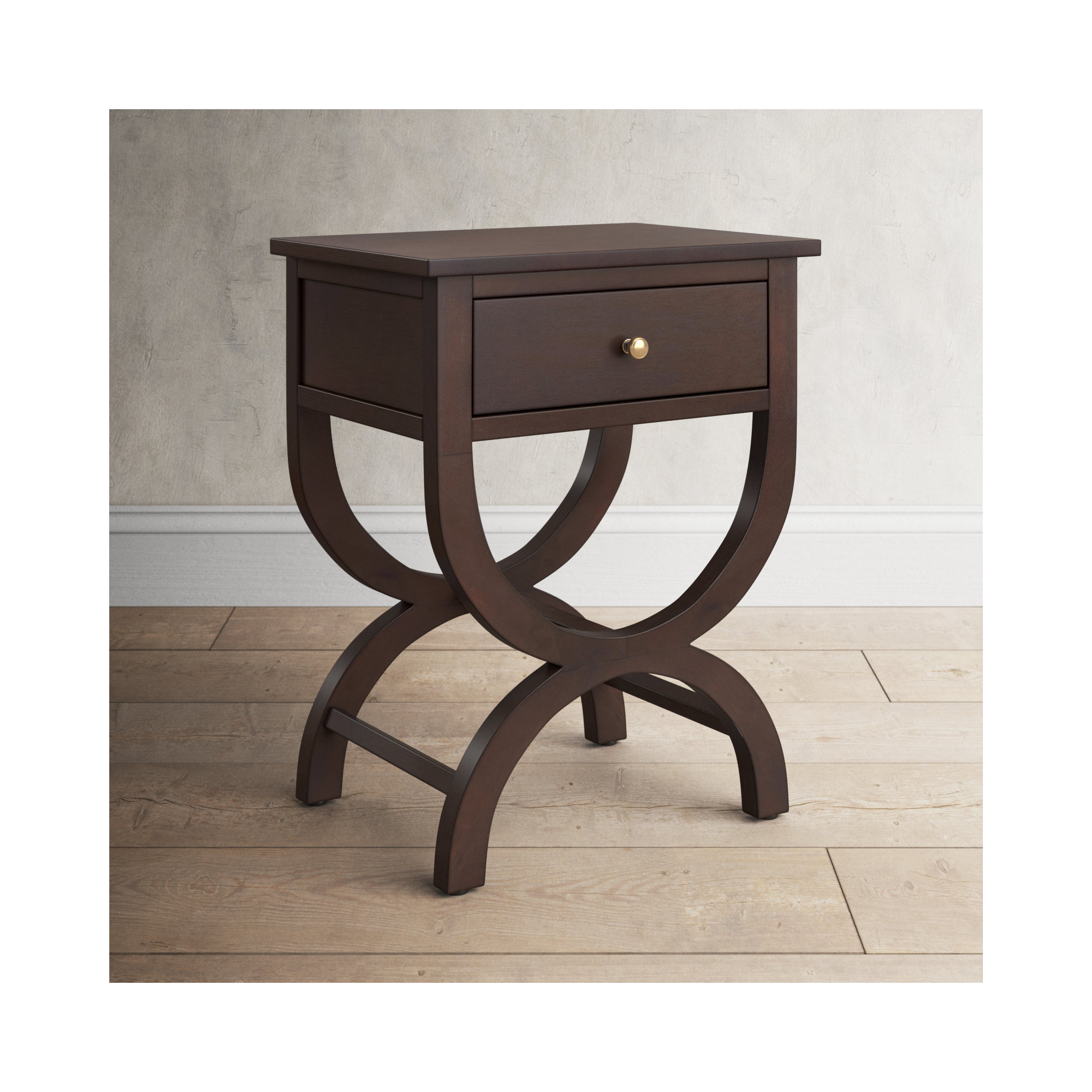 Floris End Table With Storage, Walnut