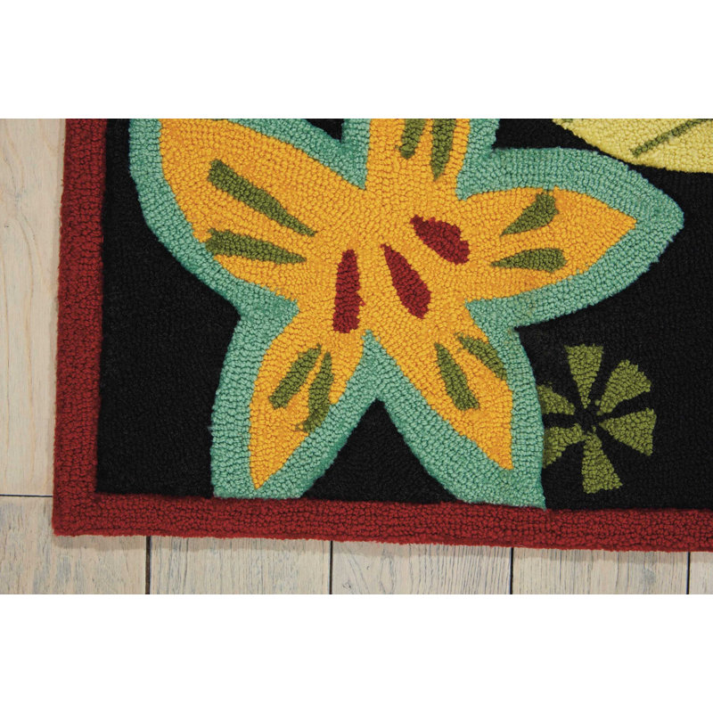 Tapis noir contemporain Karyn, Tapis de couloir 2 pi 3 po x 8 pi