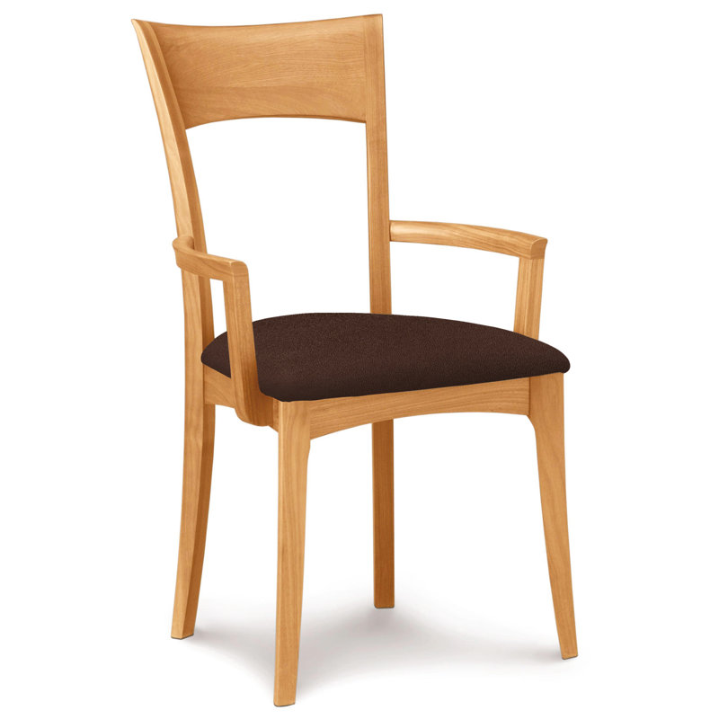 Ingrid 19.25'' H Upholstered Cherry Armchair, Natural Cherry, Coffee