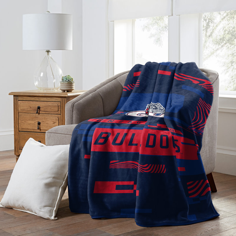 Throw Blanket, Navy/Red, Bulldogs