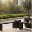 Banc rond Dune - noir