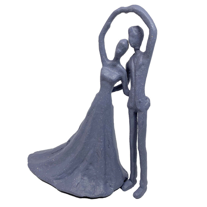 WEDDING DANCE Iron Figurine 19cm, Grey Shimmer