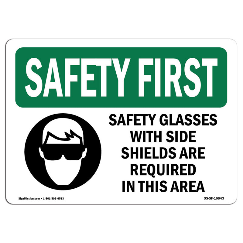 Lunettes de sécurité avec écrans latéraux et panneau en aluminium 12 x 18, H 18 po x l 24 po x P 0,1 po