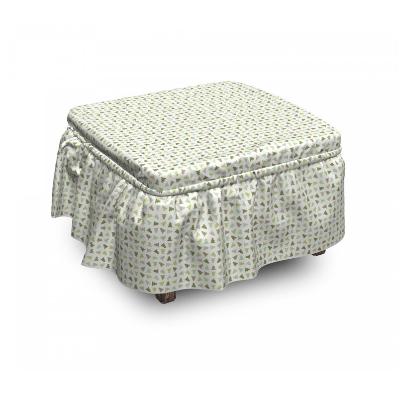 Ensemble de housse pour repose-pieds coussin de boîte 2 pièces winter pin tree rétro