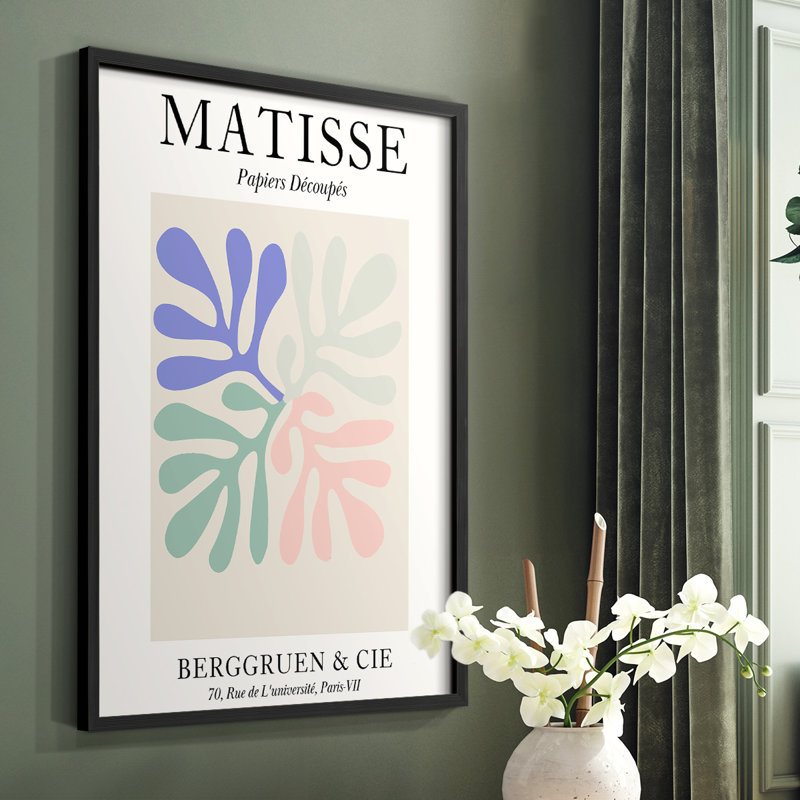 Matisse DIV Framed Print - Solid Wood, 14" H x 11" W, Black