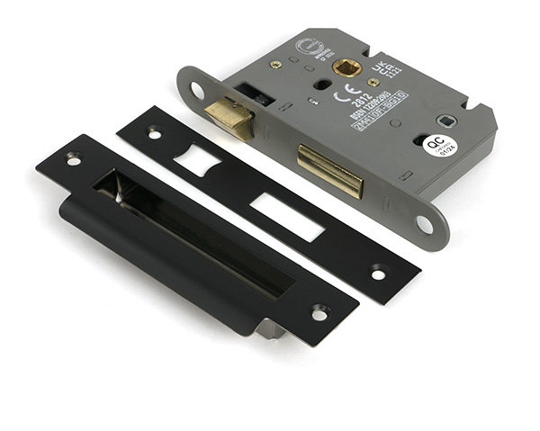 Polished SS 3" Heavy Duty Bathroom Mortice Lock, Aged Bronze