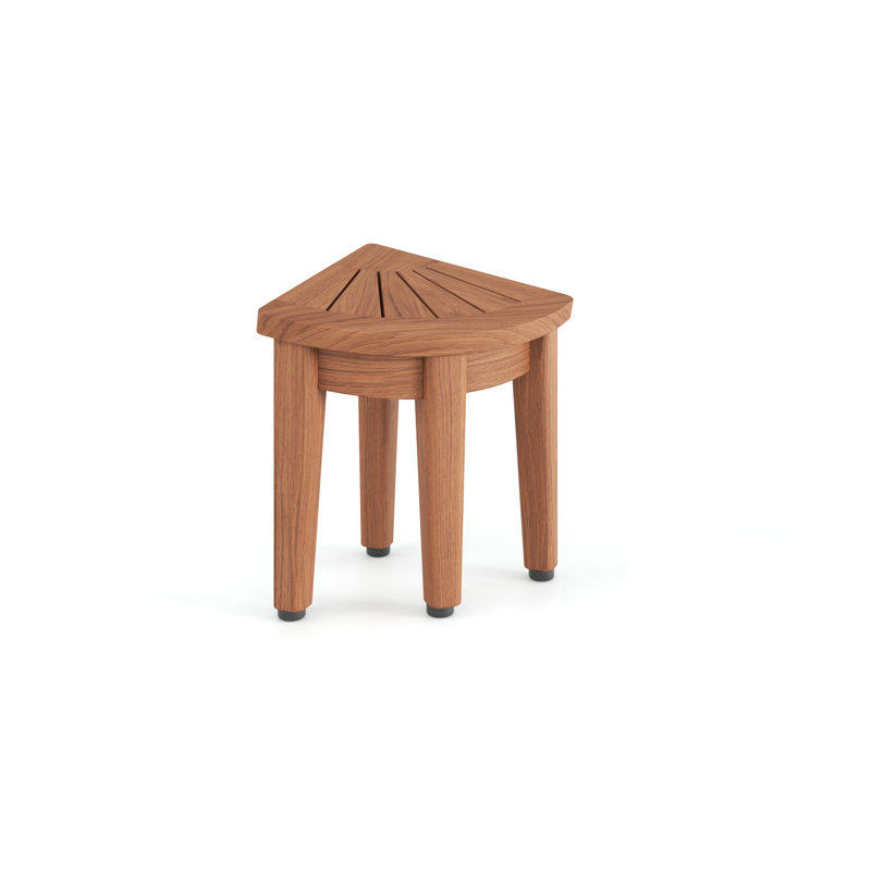 Banc de douche en teck Kai Petite OptiAREA, Huile de teck, H 12,5 po x l 12 po x P 8,5 po