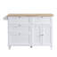 Ensemble d'îlot de cuisine campagnard avec abattant et 2 sièges, ensemble de table de salle à manger avec armoire de rangement, tiroirs et porte-serviettes Topmax, blanc et brun rustique-820971635