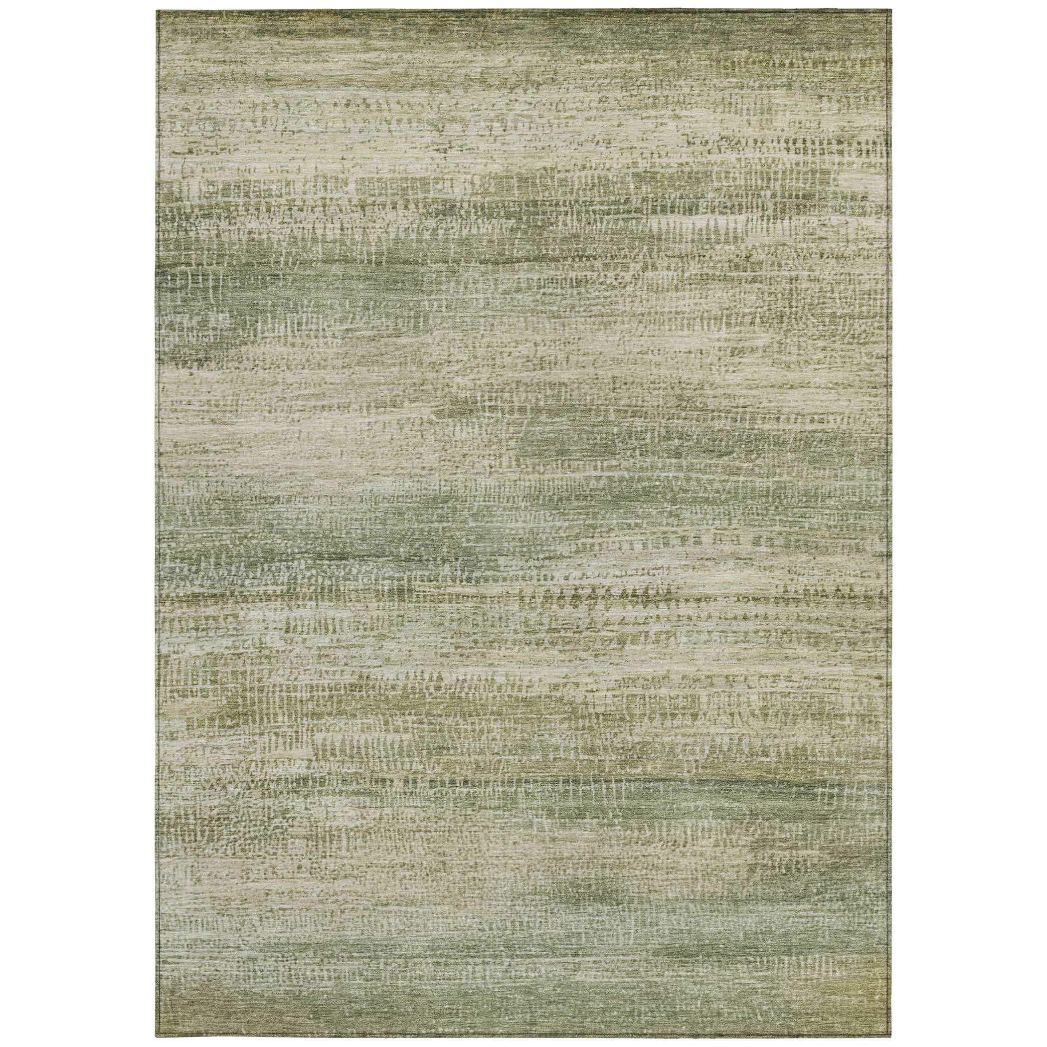 Hokku Designs 9' X 12' Artichoke Green And Beige Abstract Washable ...