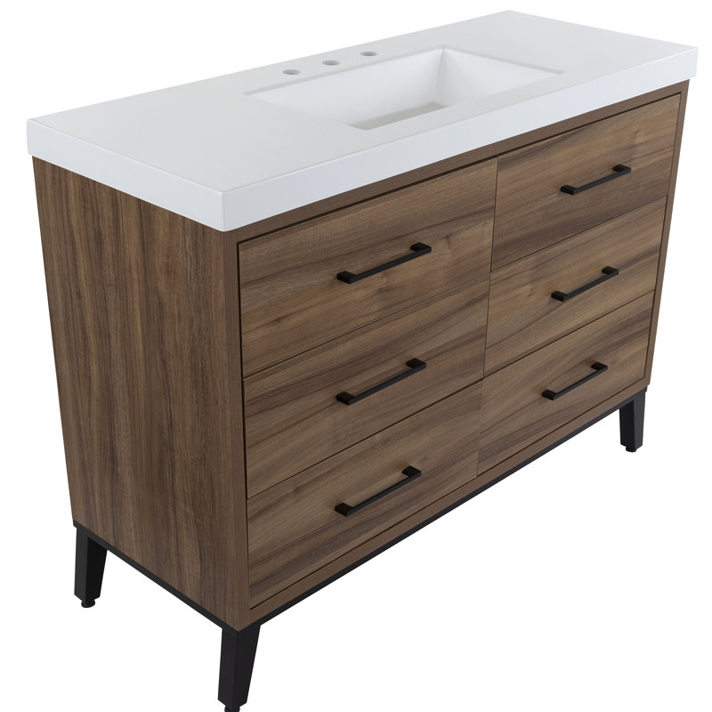 Ensemble de meuble-lavabo simple 49,06 "Avera, Caramel
