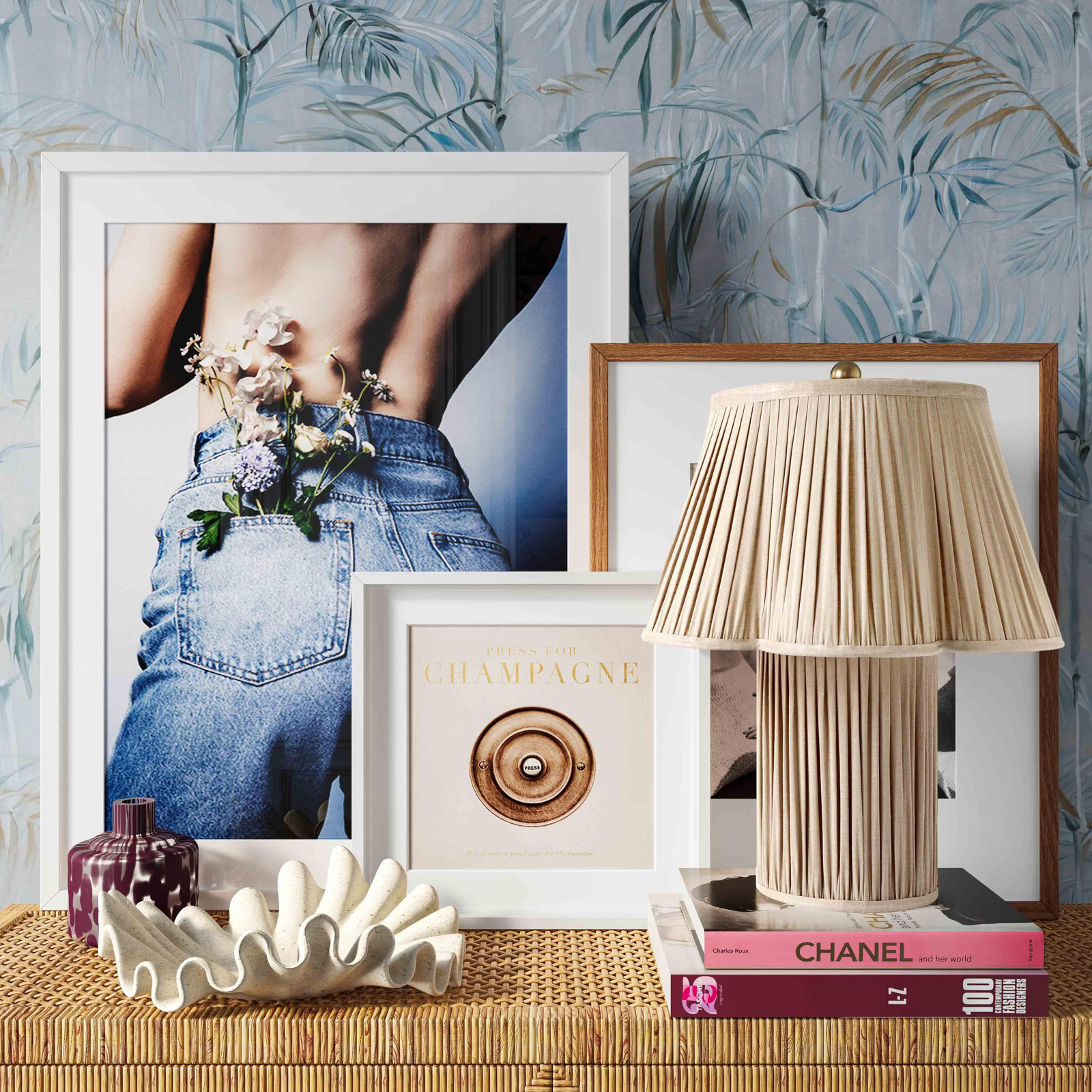 Jute Cotton Bedside Lamp, Beige