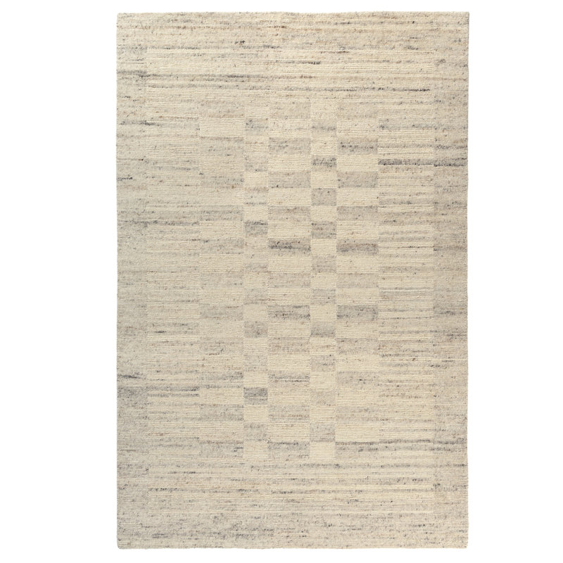 Tapis intérieur en laine noué à la main Adalyn, 10' x 14', Grey/Beige