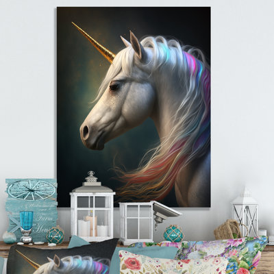«Beautiful Portrait Of A Unicorn I», reproduction sur toile