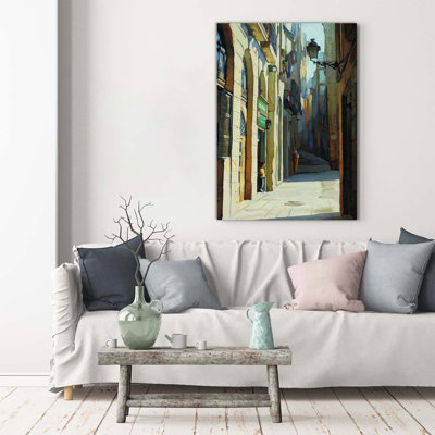 Streets Of Barcelona - Wrapped Canvas Print