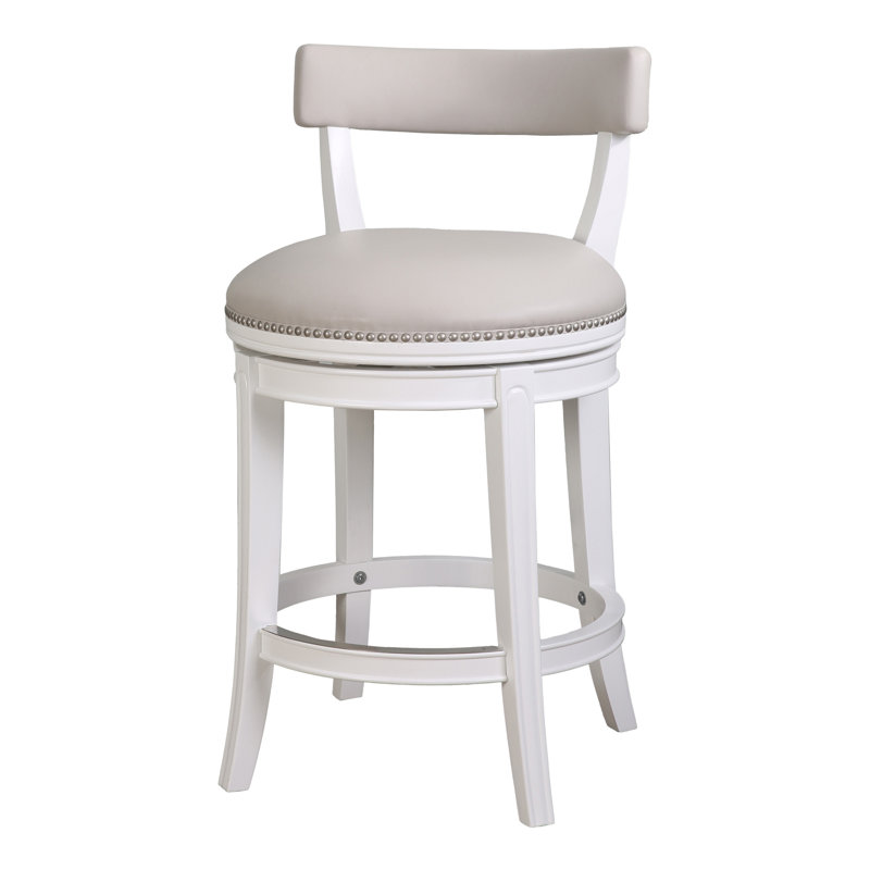 Chaise de bar pivotante 26 po gris et blanc