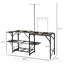 Camping Table With Adjustable Lantern Holder, Hanging Hooks, And Portable Storage For Outings Travel Camp Cooking Construction, Lamp Tools