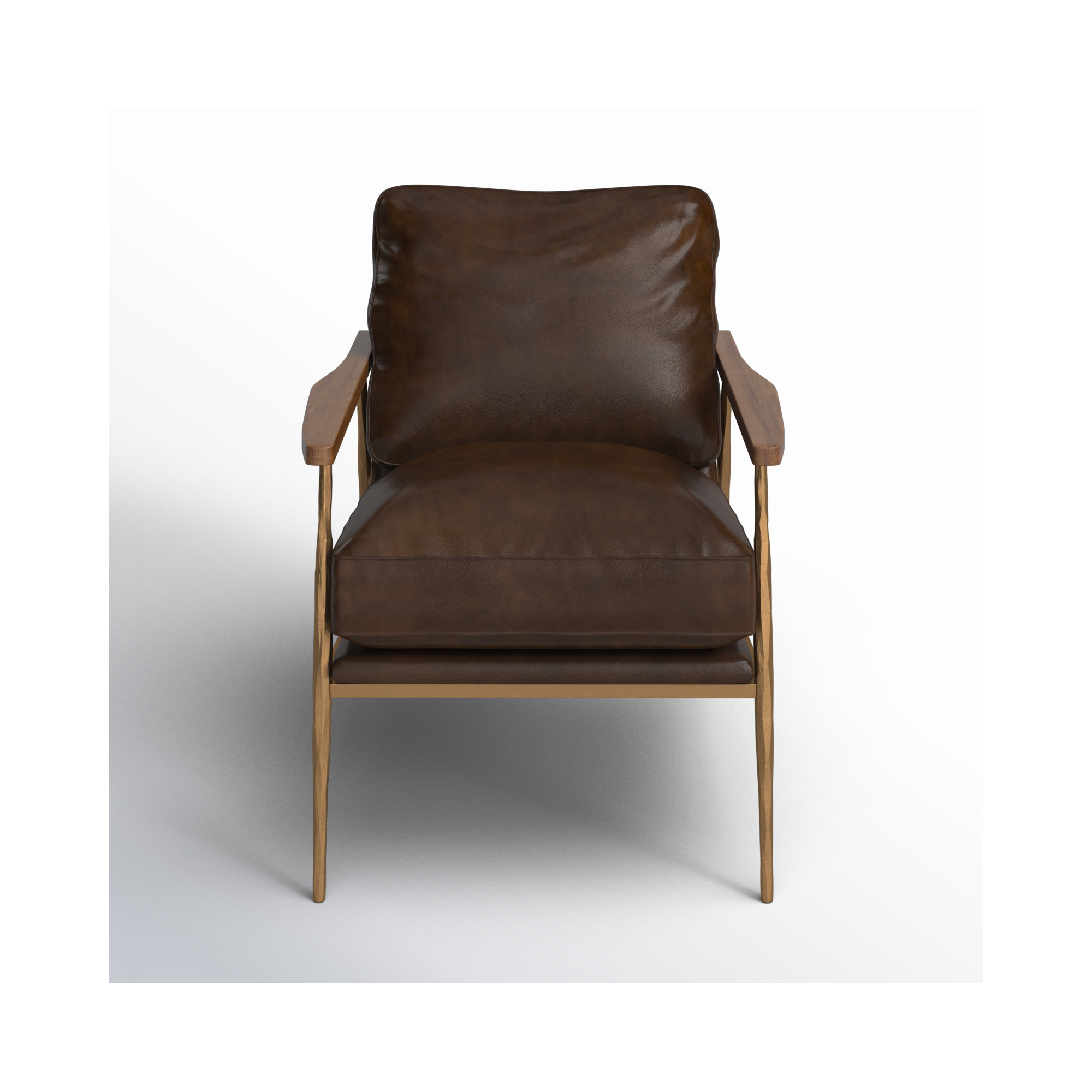 Arnold Genuine Leather Armchair, Brown/Black, Antique Brown/Brown