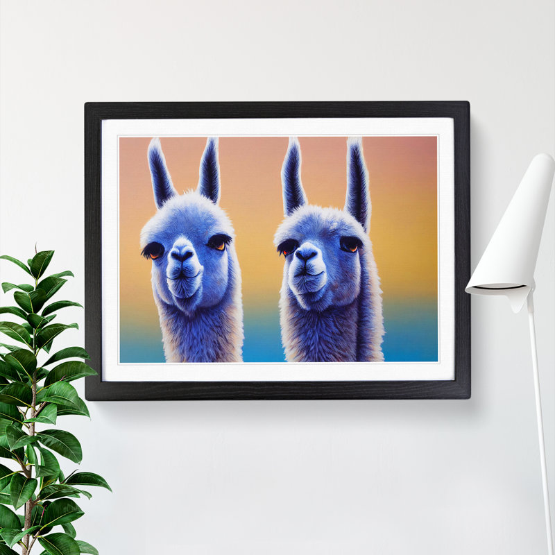 A Miraculous Llamas - Single Picture Frame Print, 46cm H x 64cm W x 2cm D, Black Framed