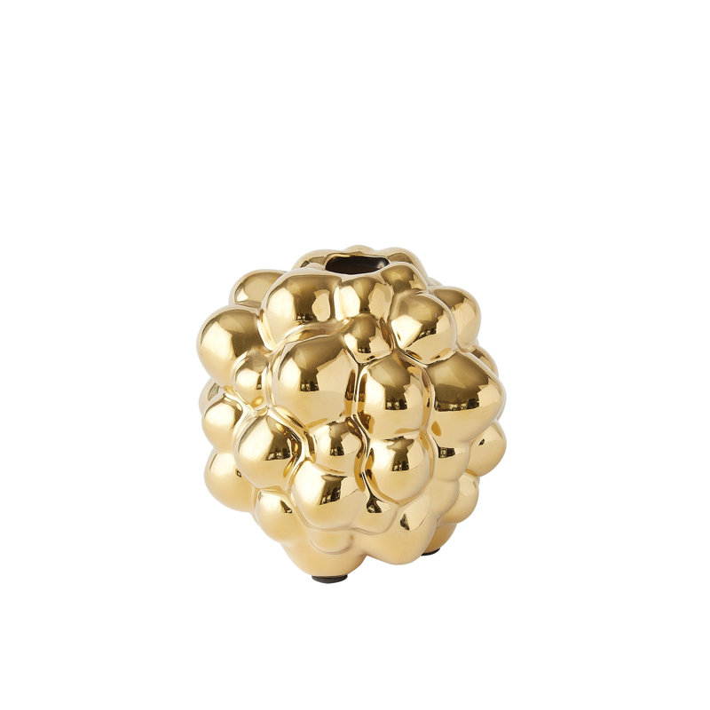 Bubble Vase, 5.25" H x 5.25" W x 5.25" D, Bright Gold
