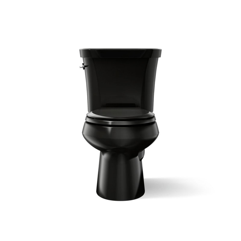 Wellworth™ 1.6 GPF Elongated Two-Piece Toilet (Seat Not Included), Black Black™, Left-Hand