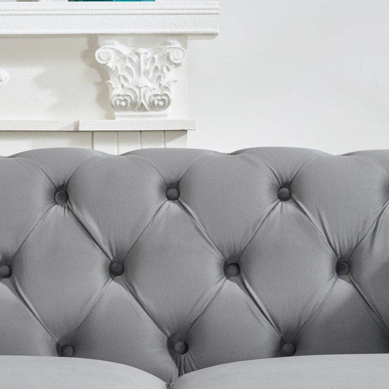 Canapé Chesterfield Munafo, Gris