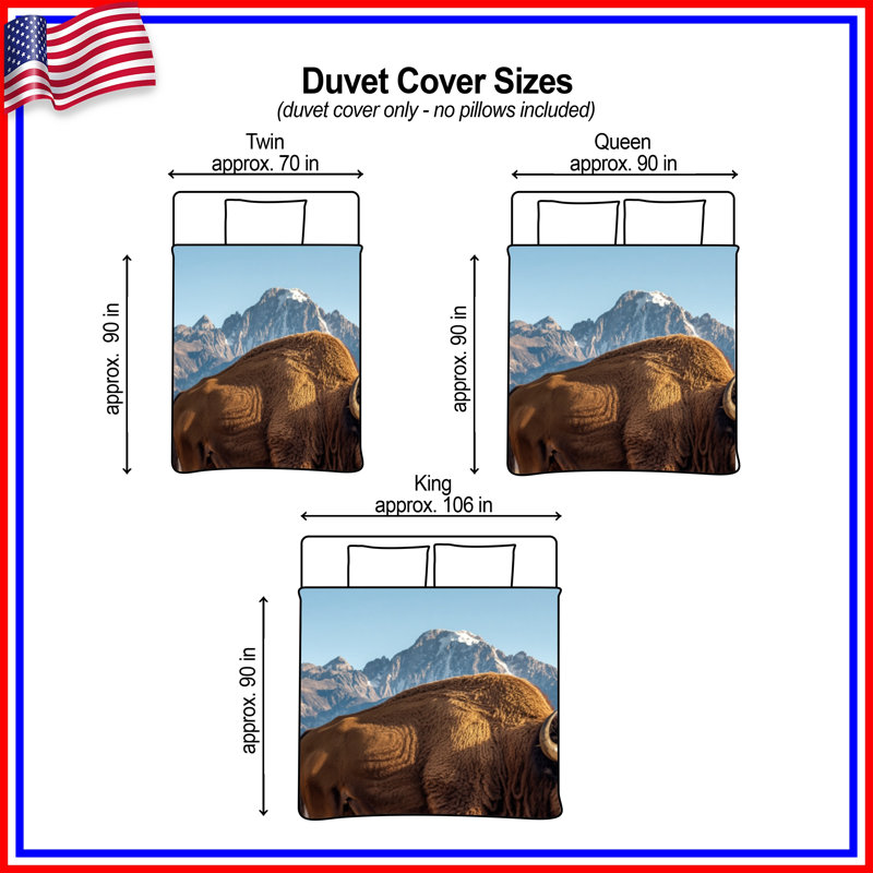 Housses de couette Majestic Bison Mountain, Queen