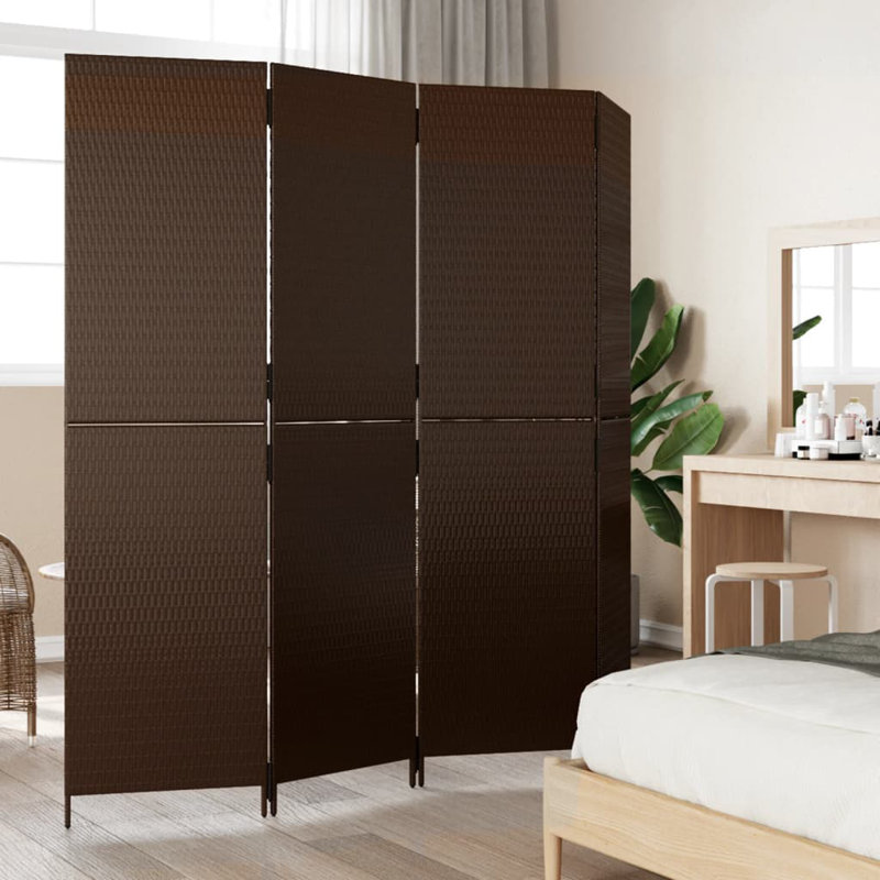 Neyzer Folding Room Divider, 4, 180cm H x 196cm W, Brown
