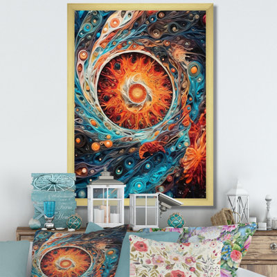«Orange Turquoise Galactic Cosmic Universe», reproduction sur toile