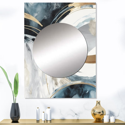 Black And Gold Harmony Of Marble IV - Abstract Marble Mirror Wall Decor MTMIR59708