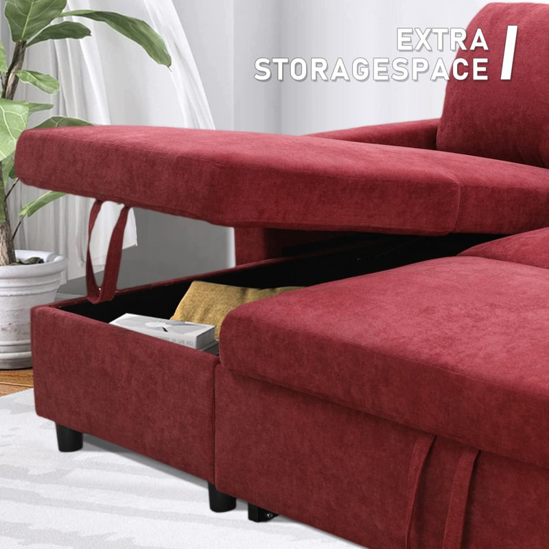 Canapé-lit réversible 2 pièces Fluffy, Red Fabric