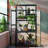 Height Wood Large Greenhouse Balcony Portable Cold Frame With Wheels, Adjustable Shelves And Openable Roof