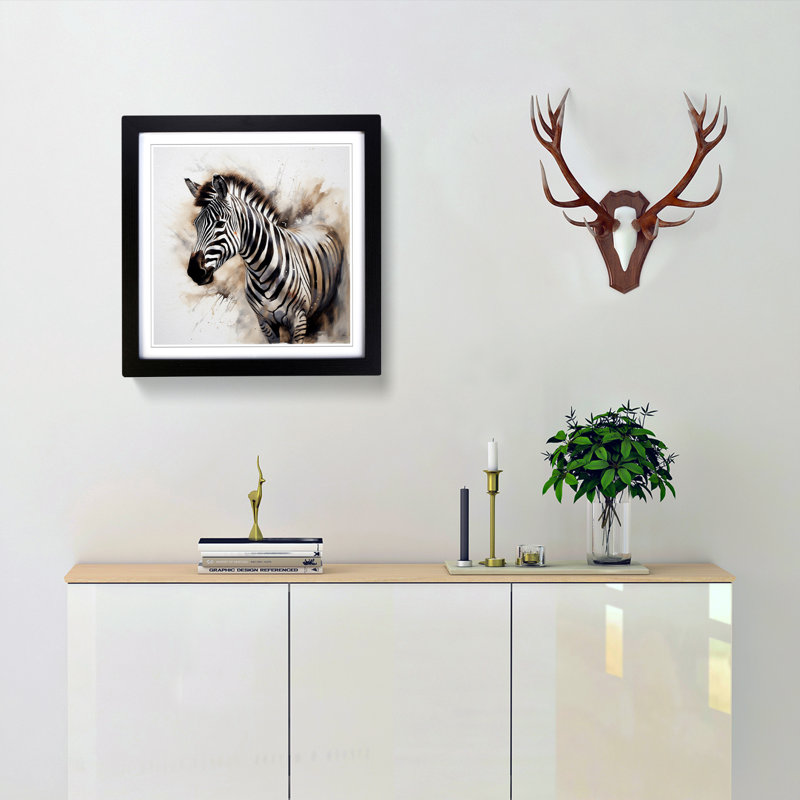 Single Picture Frame Print on Wood, Black Framed
