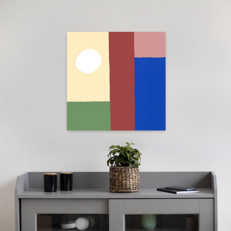 Art contemporain abstrait coloré, H 18 po x l 18 po