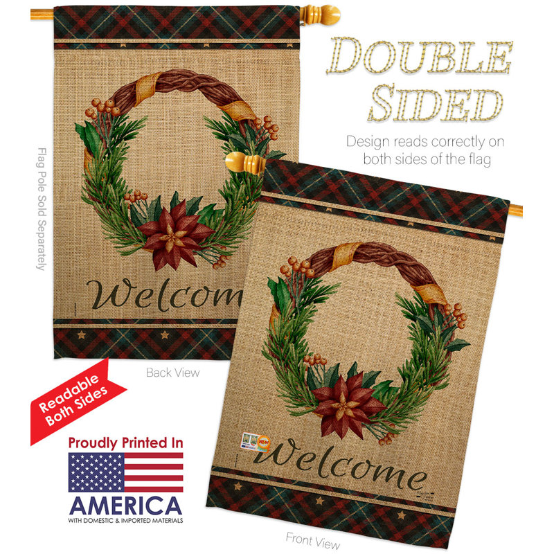 Double Sided 40'' H x 28'' W Polyester House Flag