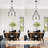 4 - Light 20 inch Dimmable Modern Black Drum Chandelier With Ripple Glass Shade