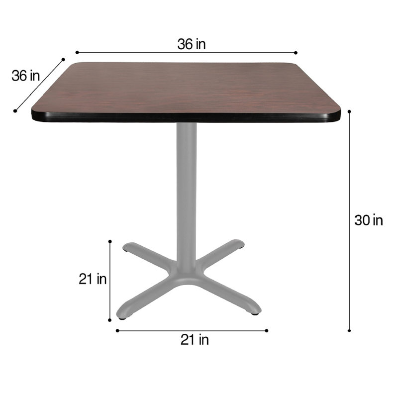 Table basse Bennet, H 30 po x L 36 po x l 36 po, Gris, Acajou