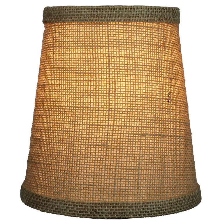 6" H X 5.5" W Empire Lamp Shade -  (Bulb Clip Attachment) In Burlap Off White