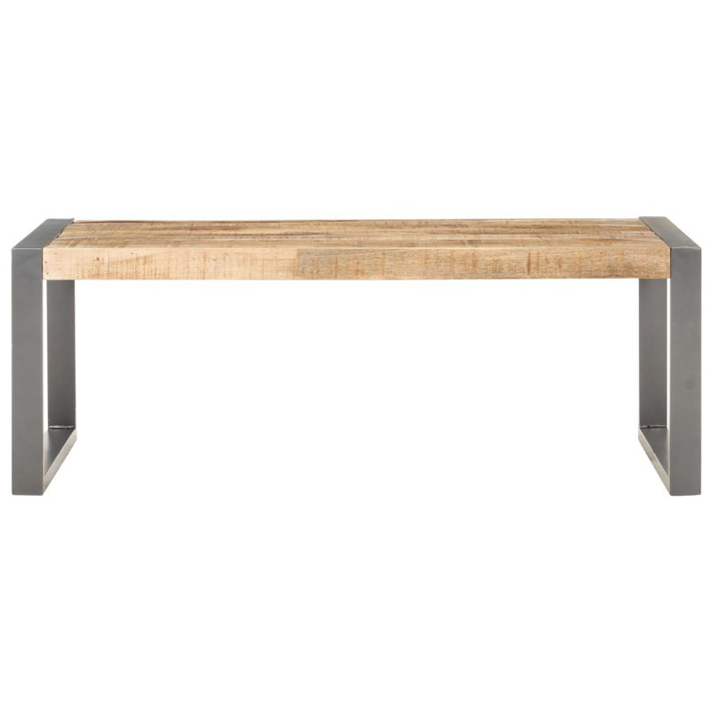 Meghan Coffee Table 110x60x40 cm Solid Wood, Natural Top/Grey Base