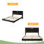 Structure de lit flottant pour grand lit avec tête de lit avec rangement, lit plateforme tapissier moderne avec veilleuse tactile et chargeur USB-1604388050