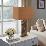 Ivy Bronx 26X16" Rectangle Marble Lamp, Light Brown