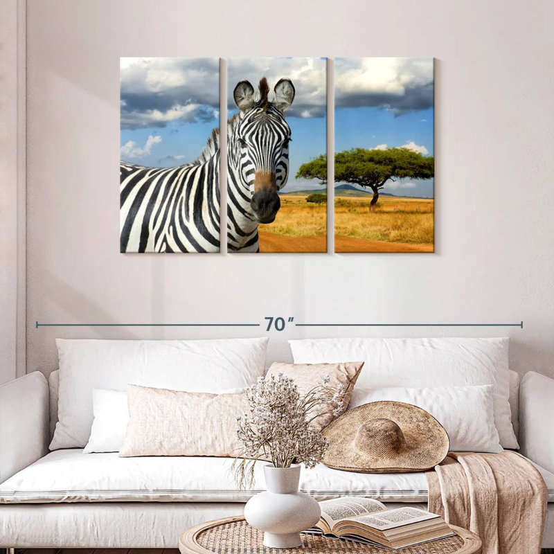 Zèbre safari africain Brampt, H 28 po x l 45 po