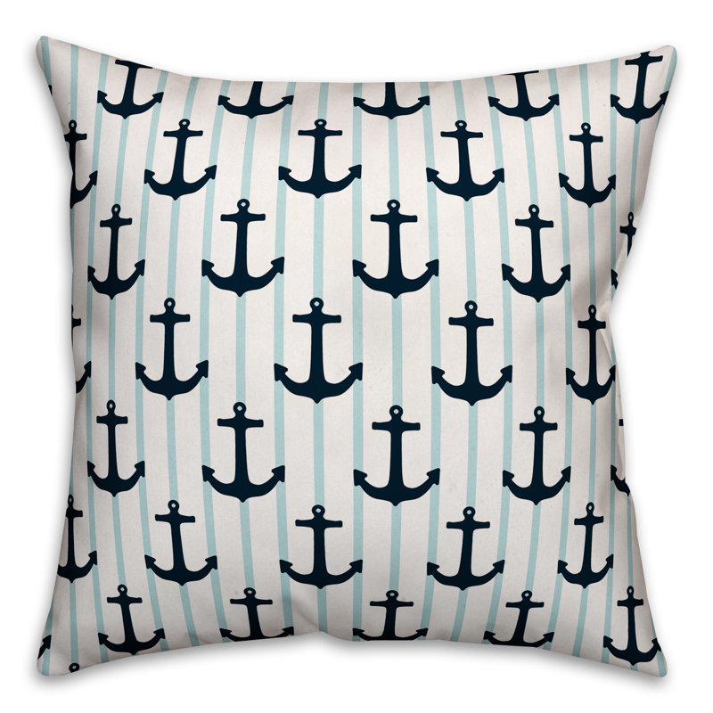  Nautical Anchors Throw Pillow