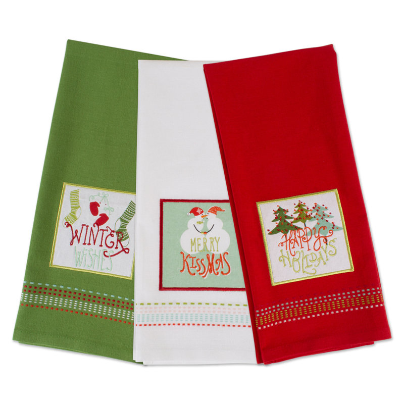 Ensemble 3 pièces de linge de vaisselle orné de noël asst confortable