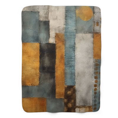 Azure Savanna Serenade - 1 Piece Premium Sherpa Bl Throw Blanket