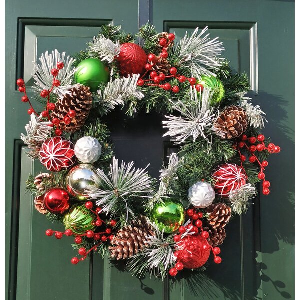The Holiday Aisle® Handcrafted Faux 24'' Wreath & Reviews | Wayfair