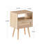 Table de bout en rotin 15,75 "avec tiroir et pieds en bois massif, table de chevet moderne (table de chevet), table d'appoint-1104060342